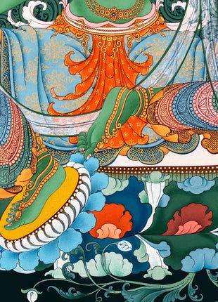 Green Tara Mother Thangka | Traditional Female Buddha Art