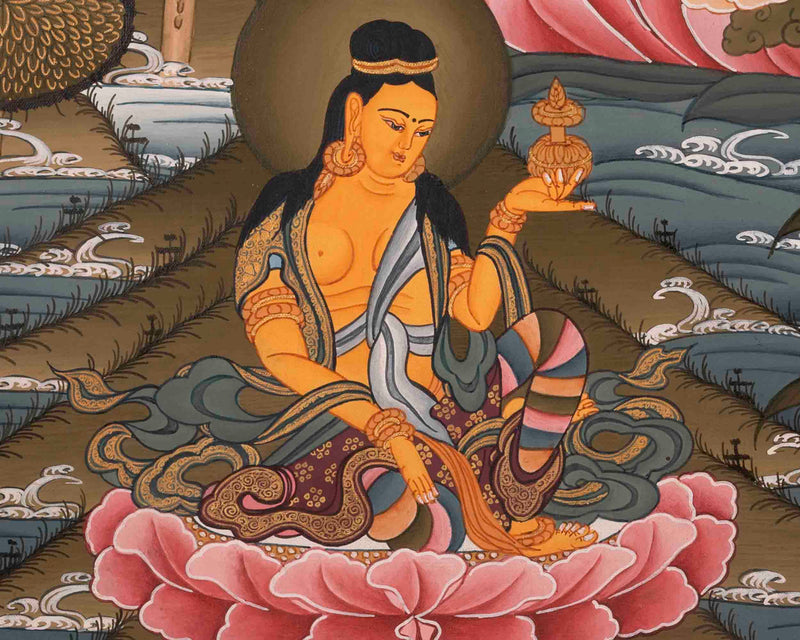 Green Tara Thangka | Buddhist Religious Art | Wall Decors
