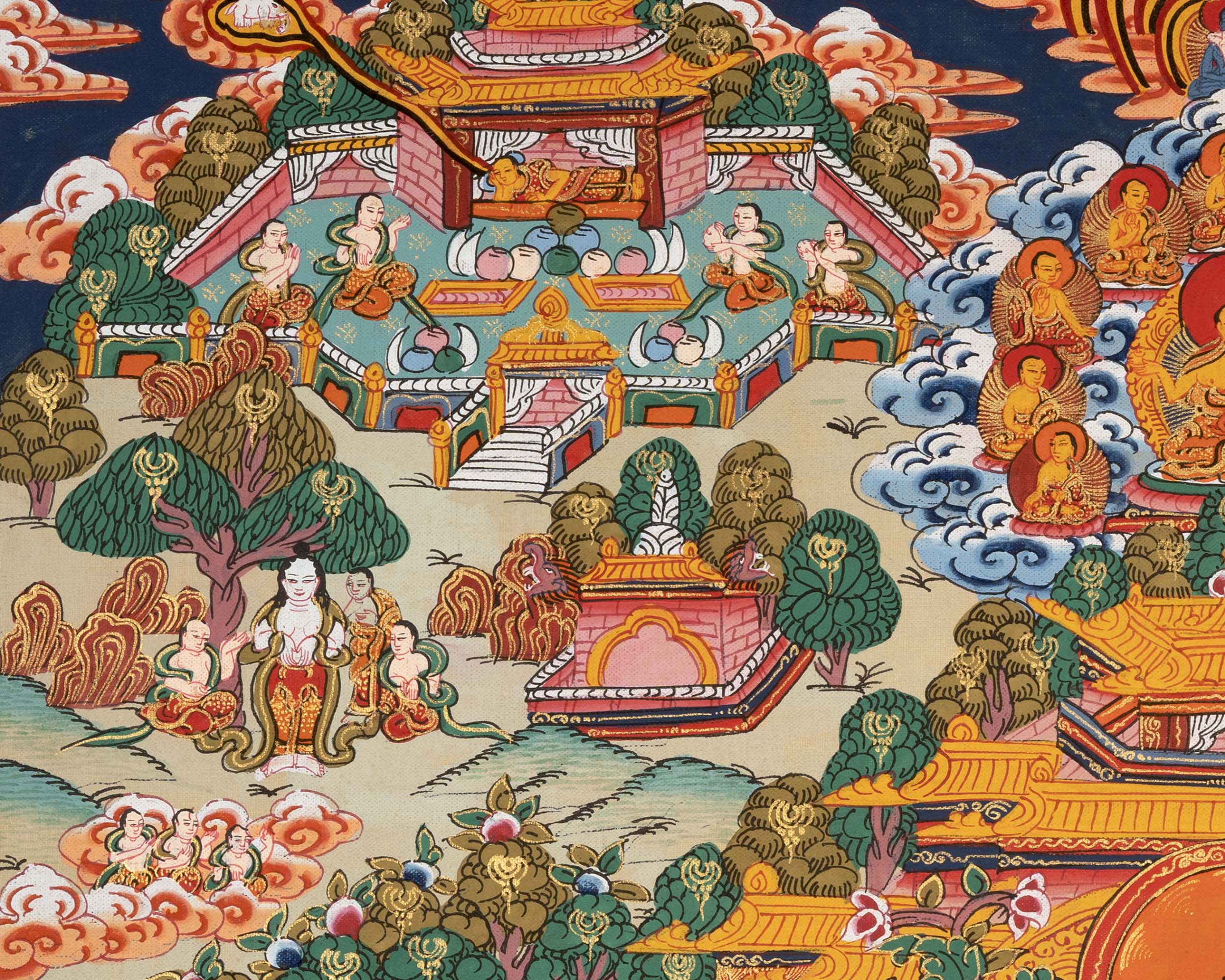 Vintage Buddha Life Story | Wall Decoration Painting