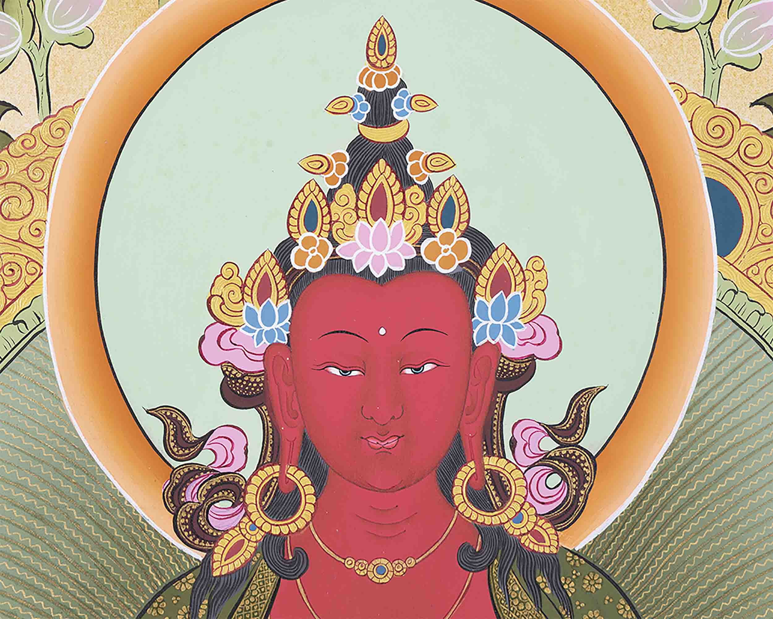 Red Amitayus Buddha | Art Painting