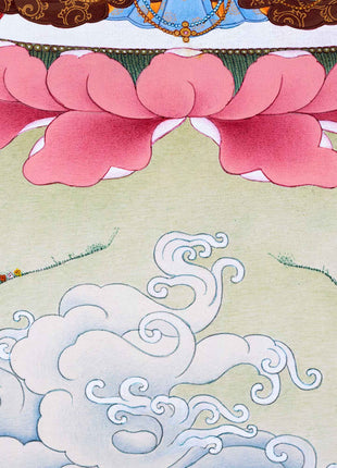 Traditionally Hand-Painted Manjushree Buddha Thangka | The Bodhisattva Of Wisdom Art For Daily Practice