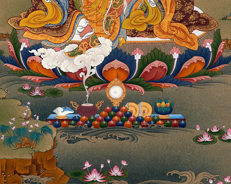 Master Padmasambhava | Lotus Born Guru Thangka | Handmade Painting