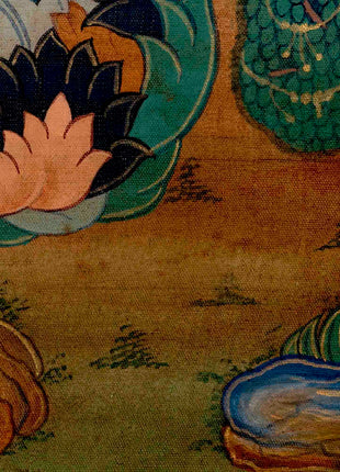 Vintage Padmapani Lokeshvara Art | Tibetan Traditional Thangka | Wall Decors