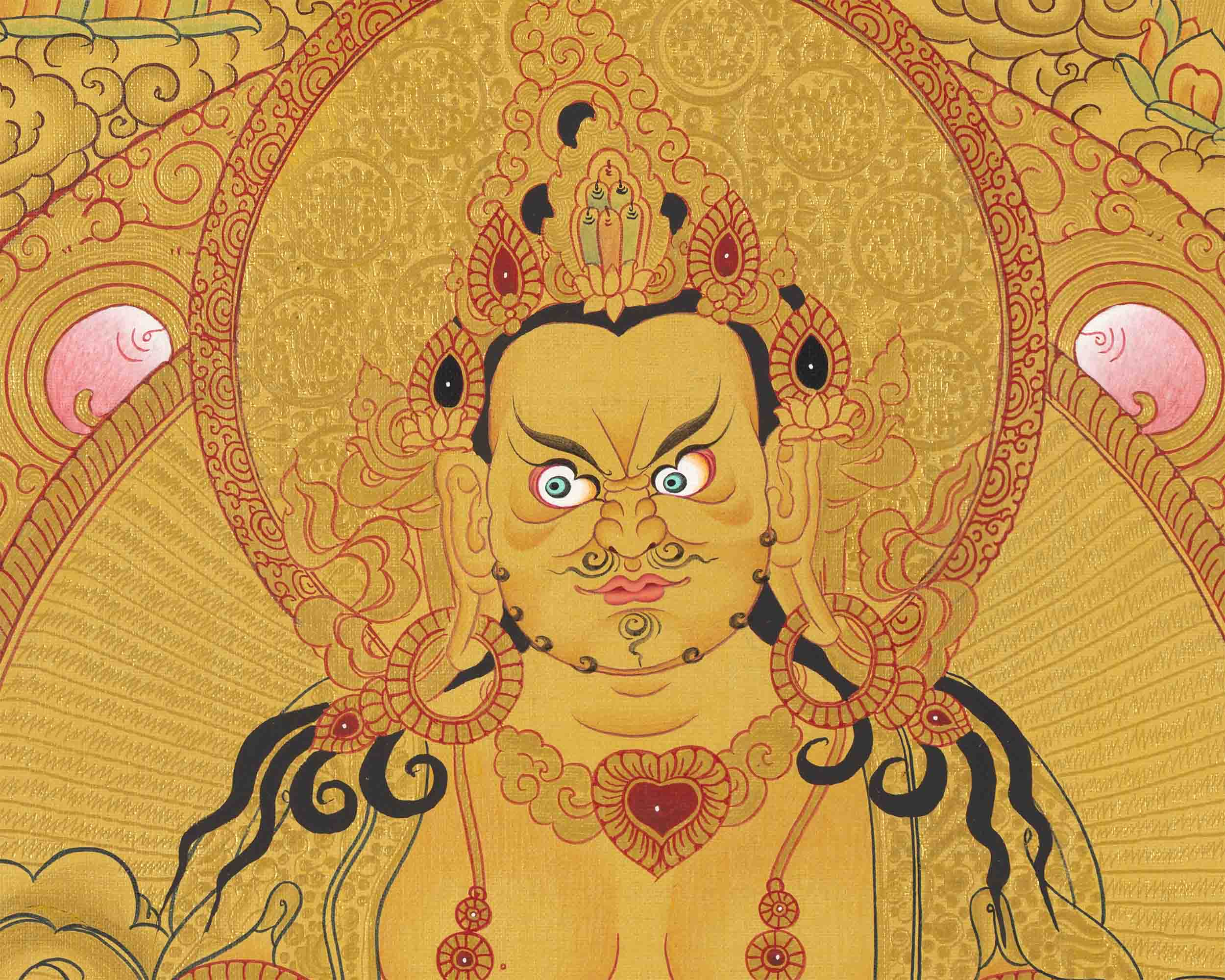 Full 24K Gold Dzambala Thangka | Art Painting