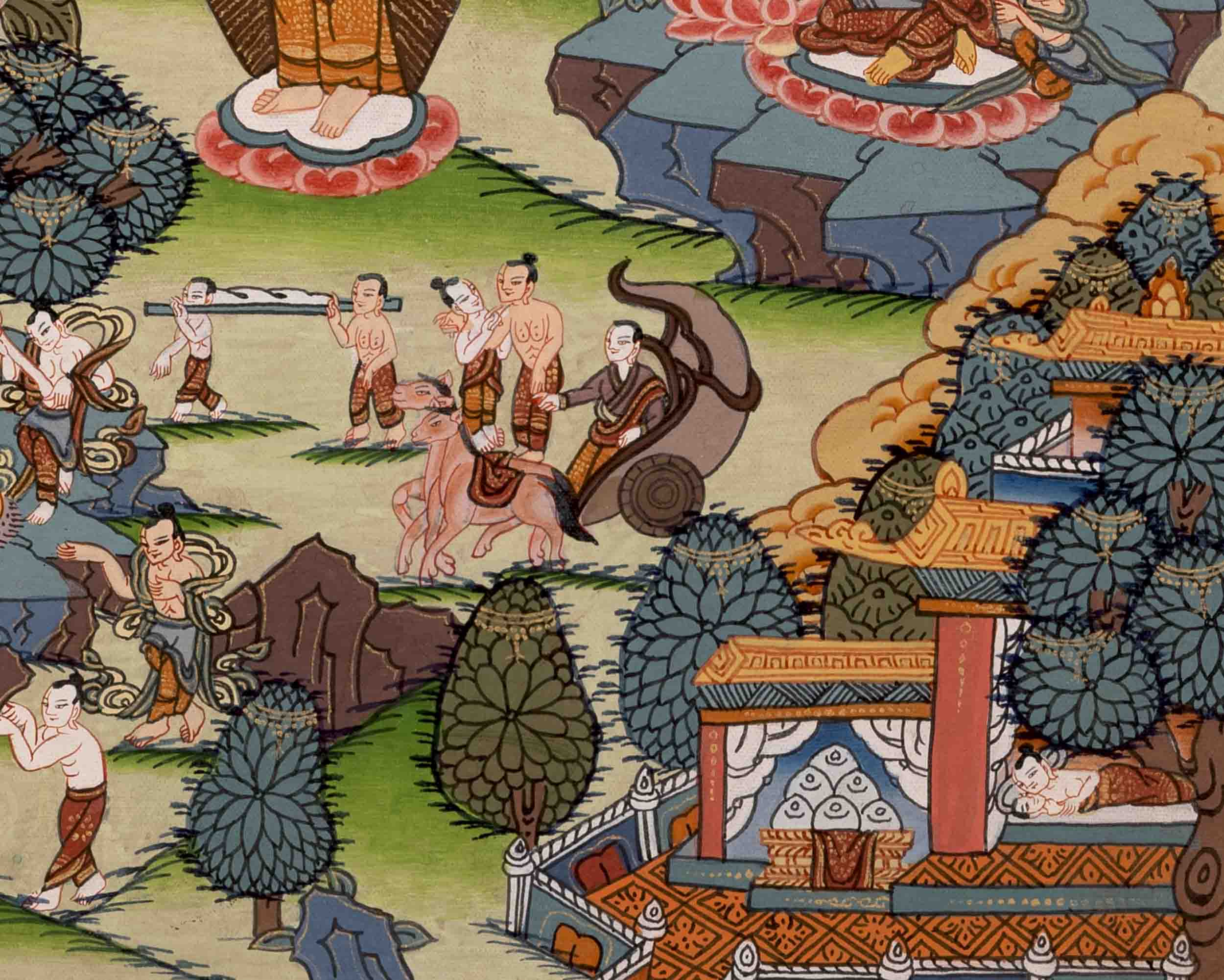 Life Story Of Gautam Buddha | Traditional Thangka Art | Wall Decors
