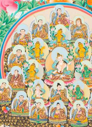Rinpoche Refuge Tree Thangka | Hand Painted Buddhist Artwork