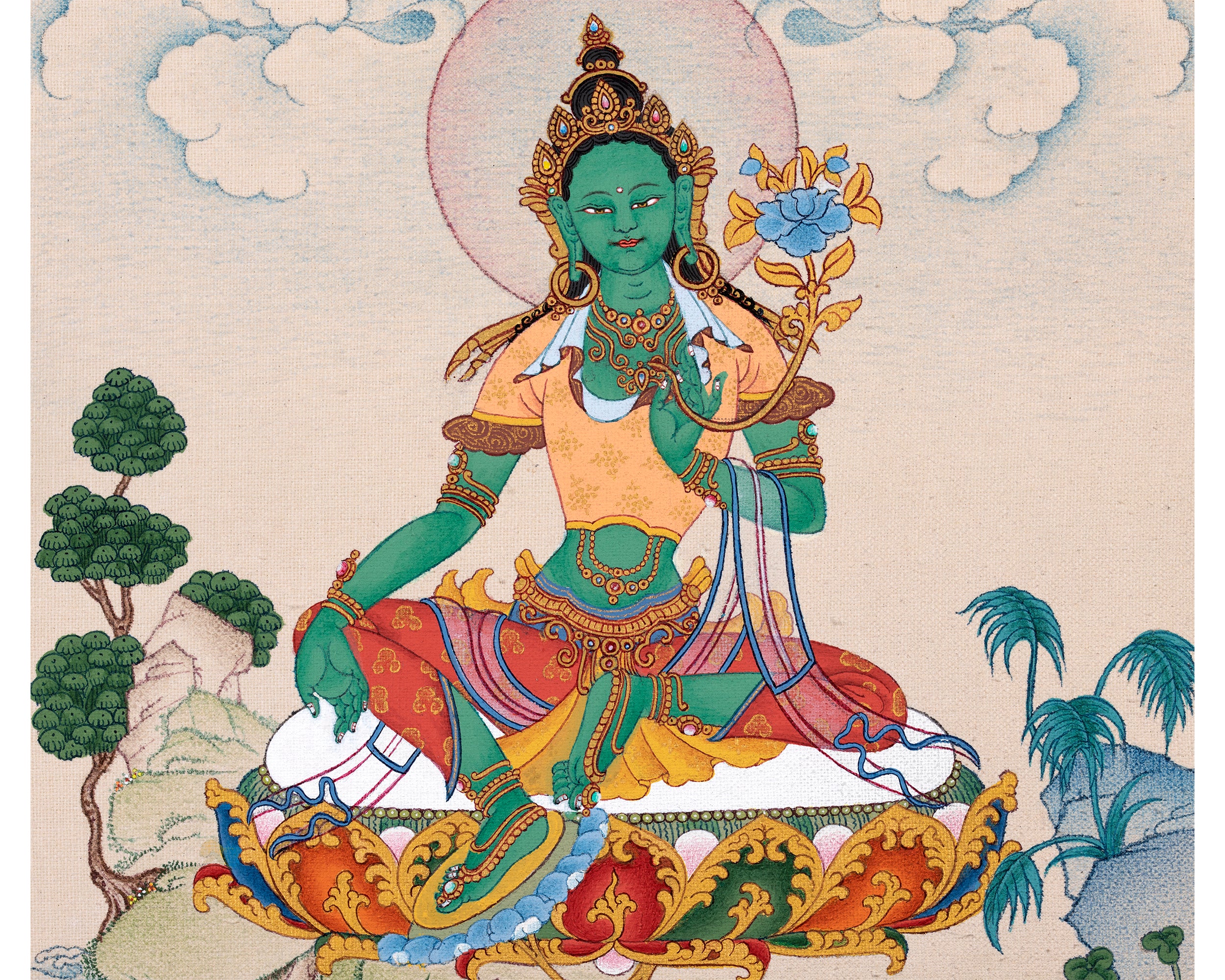 green tara thangka 