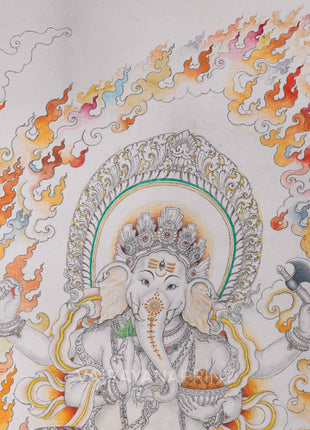Jai Ganesh Aarti Print As Spiritual Room Decor  | Deity Of Remover Of The Obstacles