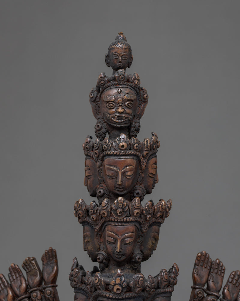 1000 Armed Chenrezig | Antique Buddhist Crafts | Home Decor Statue