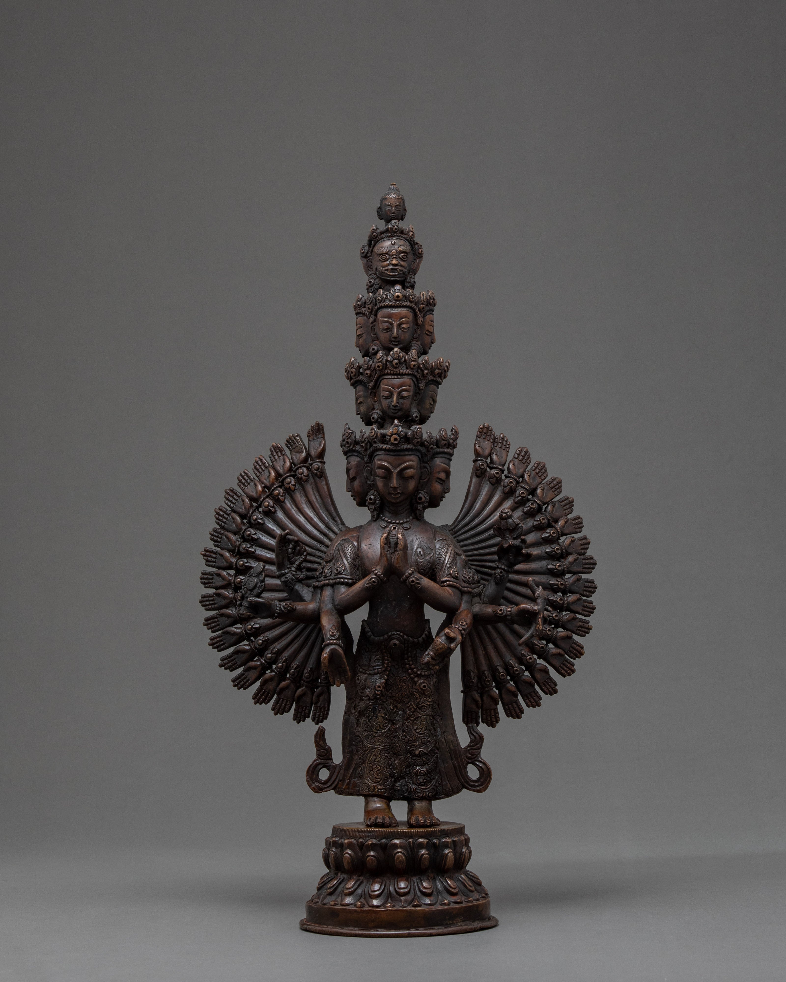 1000 Armed Chenrezig | Antique Buddhist Crafts | Home Decor Statue