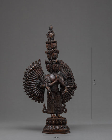 1000 Armed Chenrezig | Antique Buddhist Crafts | Home Decor Statue