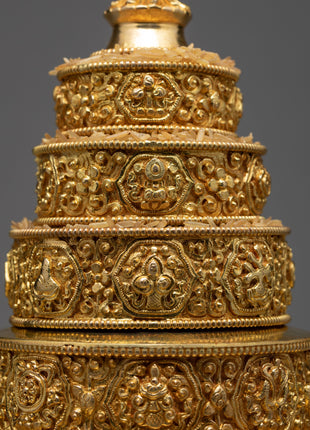 Metal Mandala Set | Gold Plated and Handcarved | 4 inches