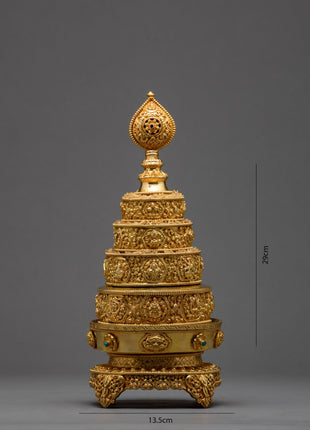 Metal Mandala Set | Gold Plated and Handcarved | 4 inches