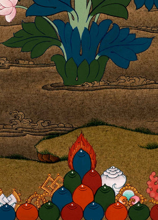Wrathful Padmasambhava Thangka Painting | Himalayan Buddhist Art