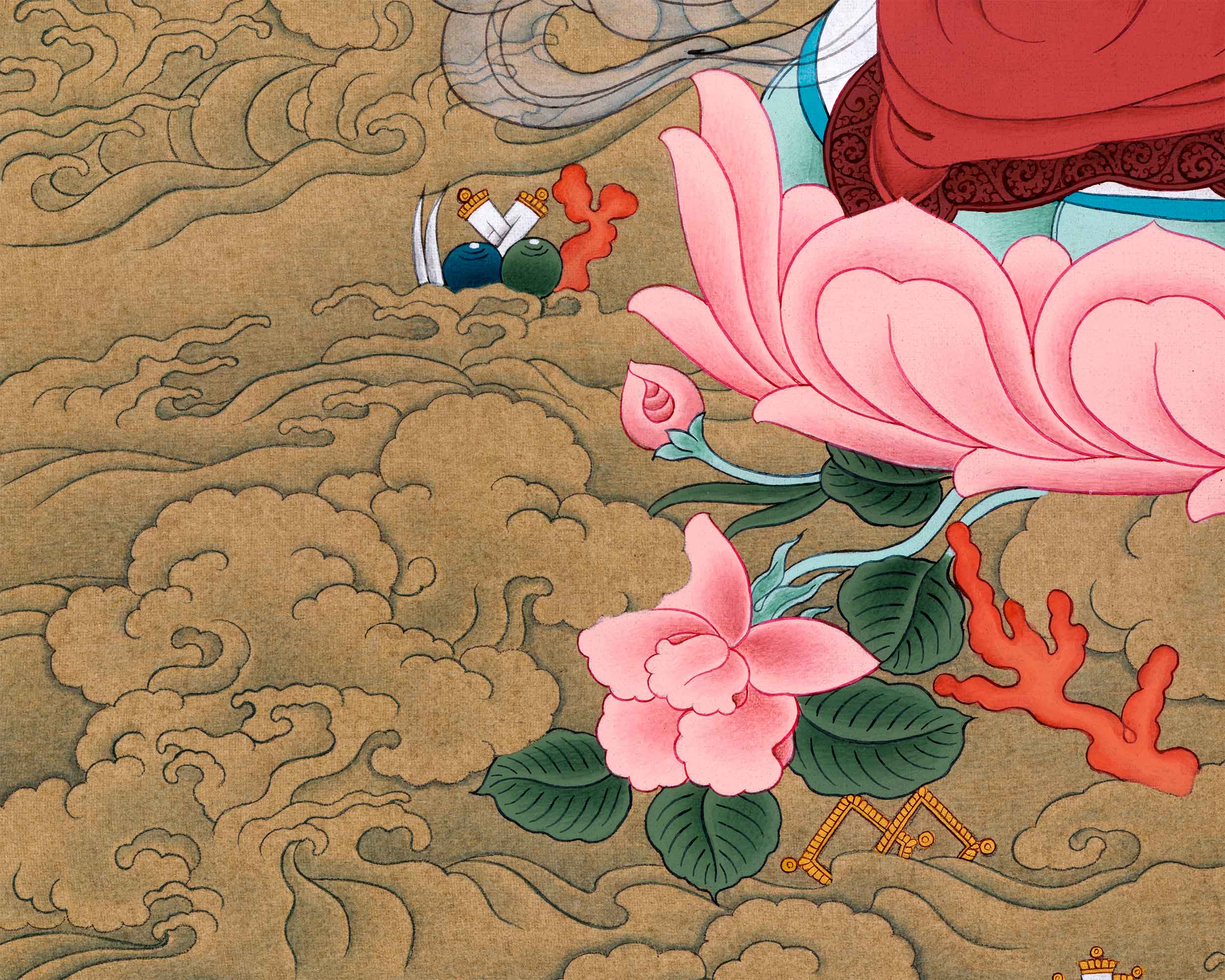 4 Arm Chenrezig Thangka For Buddhism Practice | Traditional Tibetan Himalayan Art