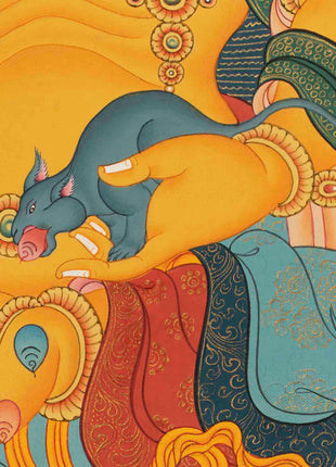 Dzambala Kubera Painting | Traditional Thangka Art | Religious Decoration
