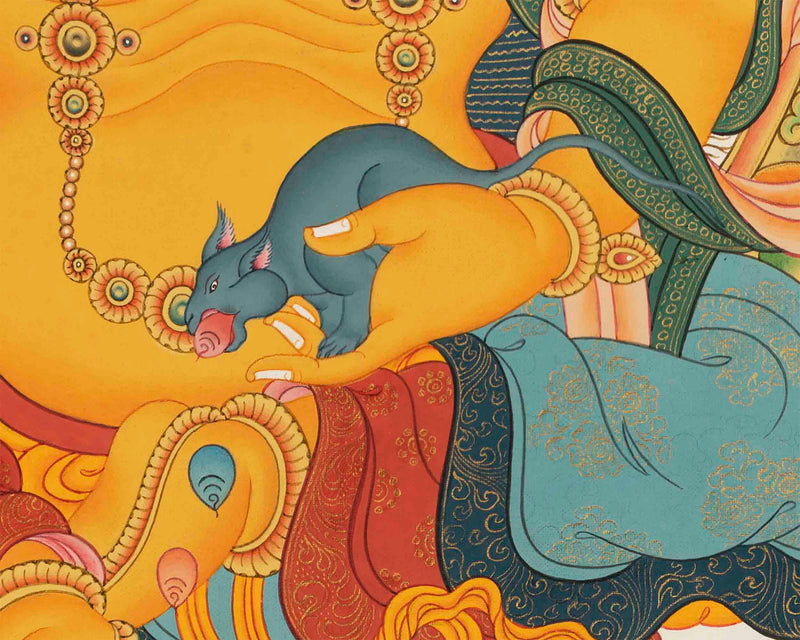 Dzambala Kubera Painting | Traditional Thangka Art | Religious Decoration