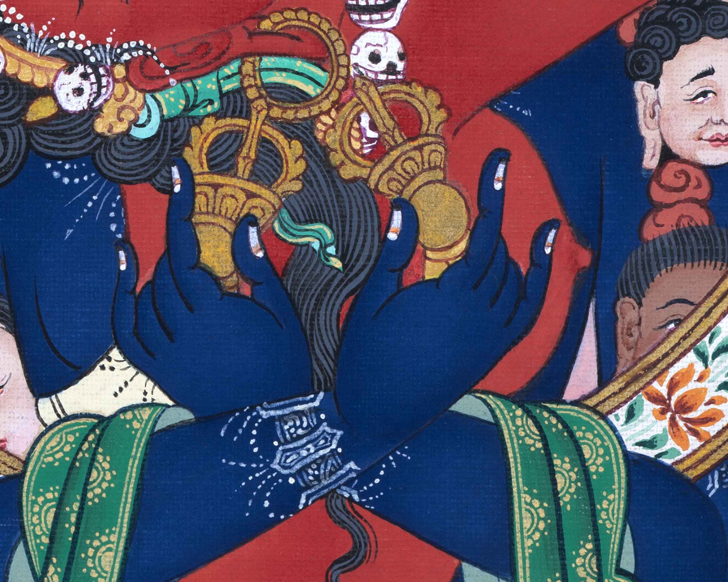 Tibetan Heruka Chakrasamvara Thangka Print | Vajrayana Deity Canvas Art For Ceremonies