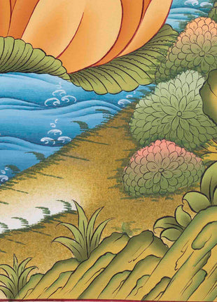 Dzambala Kubera Thangka | Religious Buddhist Art | Wall Decors