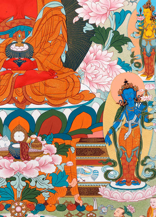 Amitabha Buddha Pure Land Thangka | Tibetan Thangka Hand painted in Enlightenment Studio