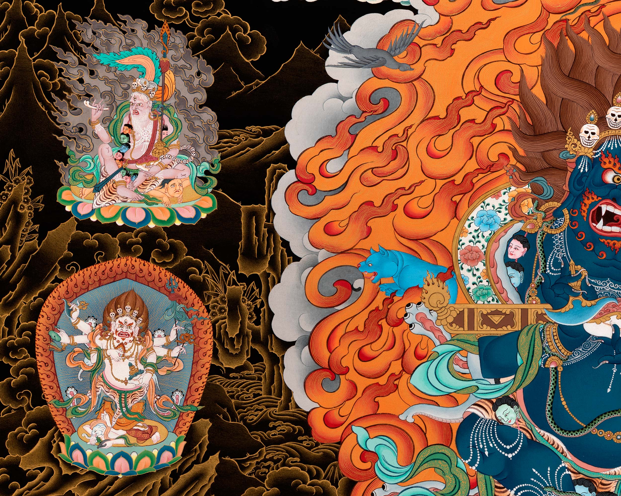 Sakya Mahakala Thangka | High Quality Giclee Canvas Print