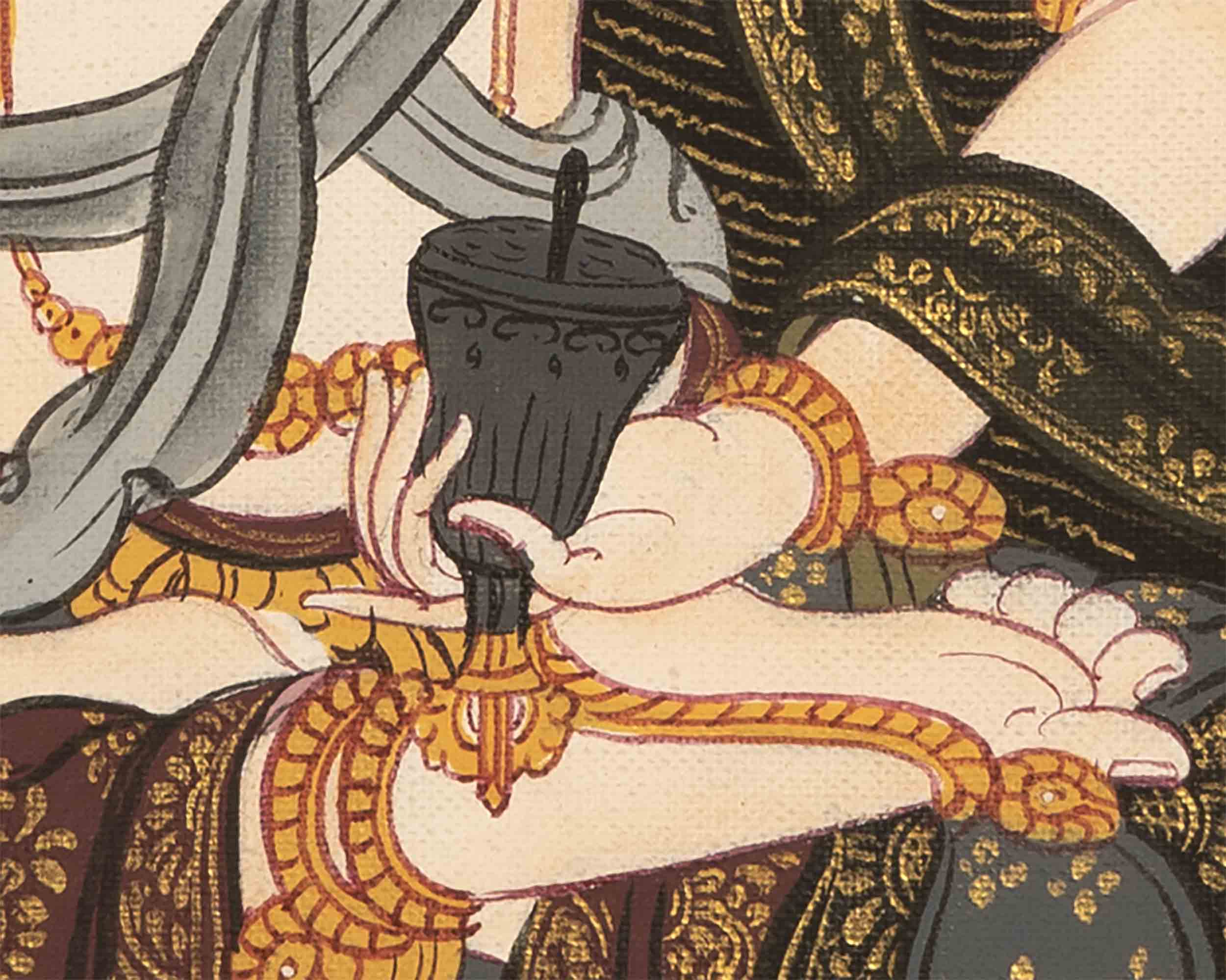 Buddhist Vajrasattva Thangka | Hand-Painted Tibetan Buddhist Thangka