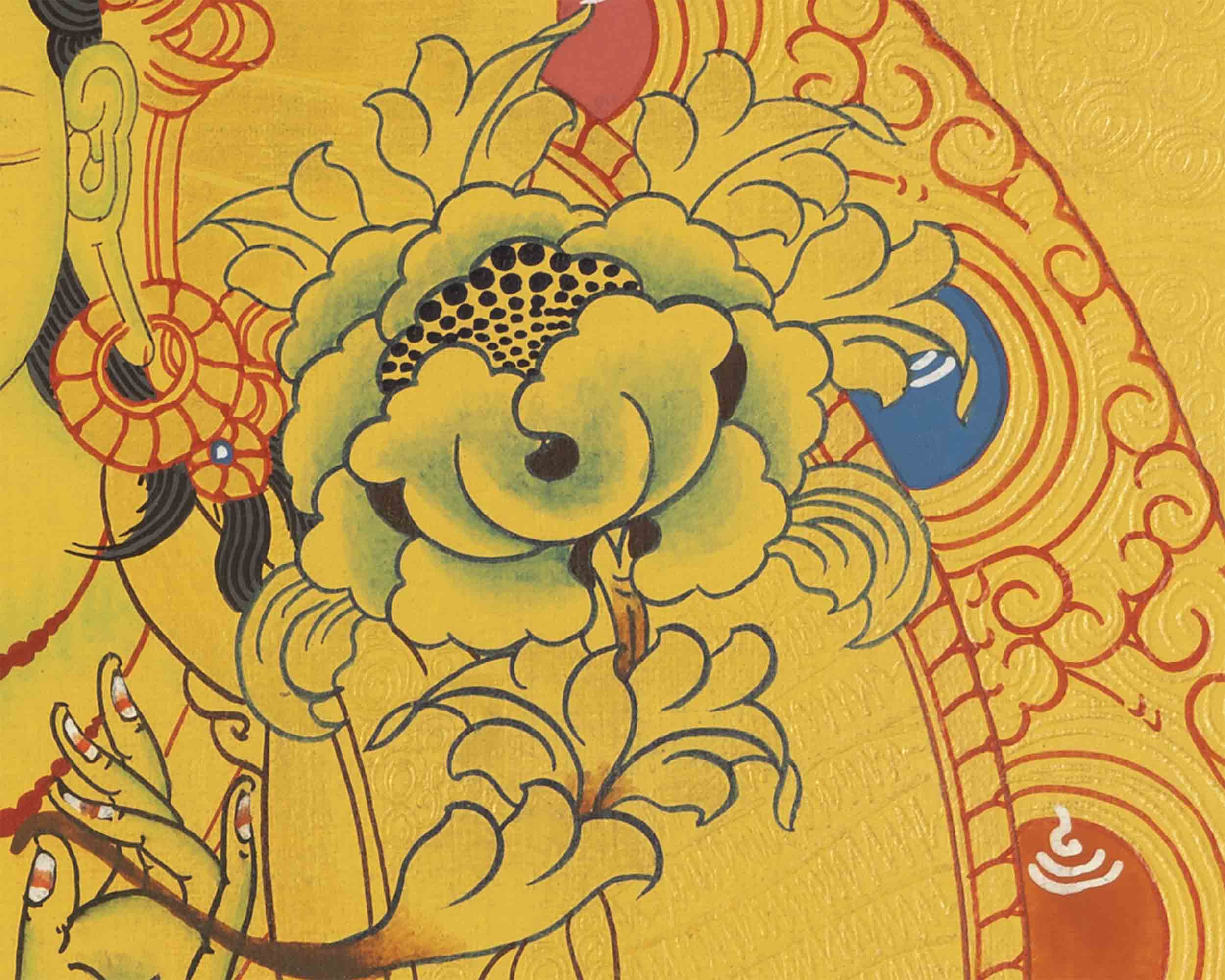 Hand-Painted Green Tara |  Tibetan Wall Decor Thangka