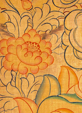24K Gold Style Avalokitesvara Chengrezig Thangka | Wall Decor