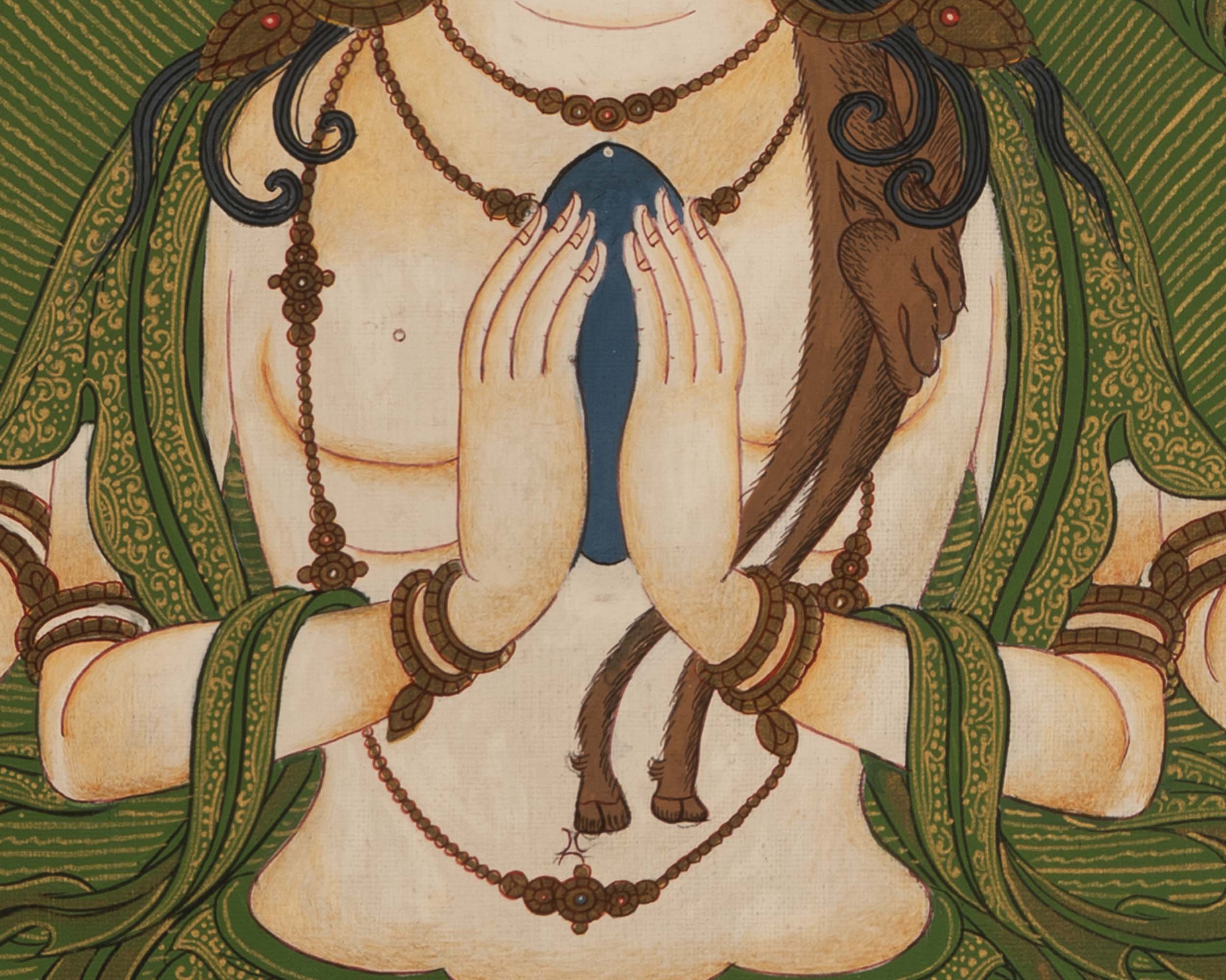 Chengrezig Thangka | Bodhisattva Avalokiteshvara | Wall Decoration Artifacts