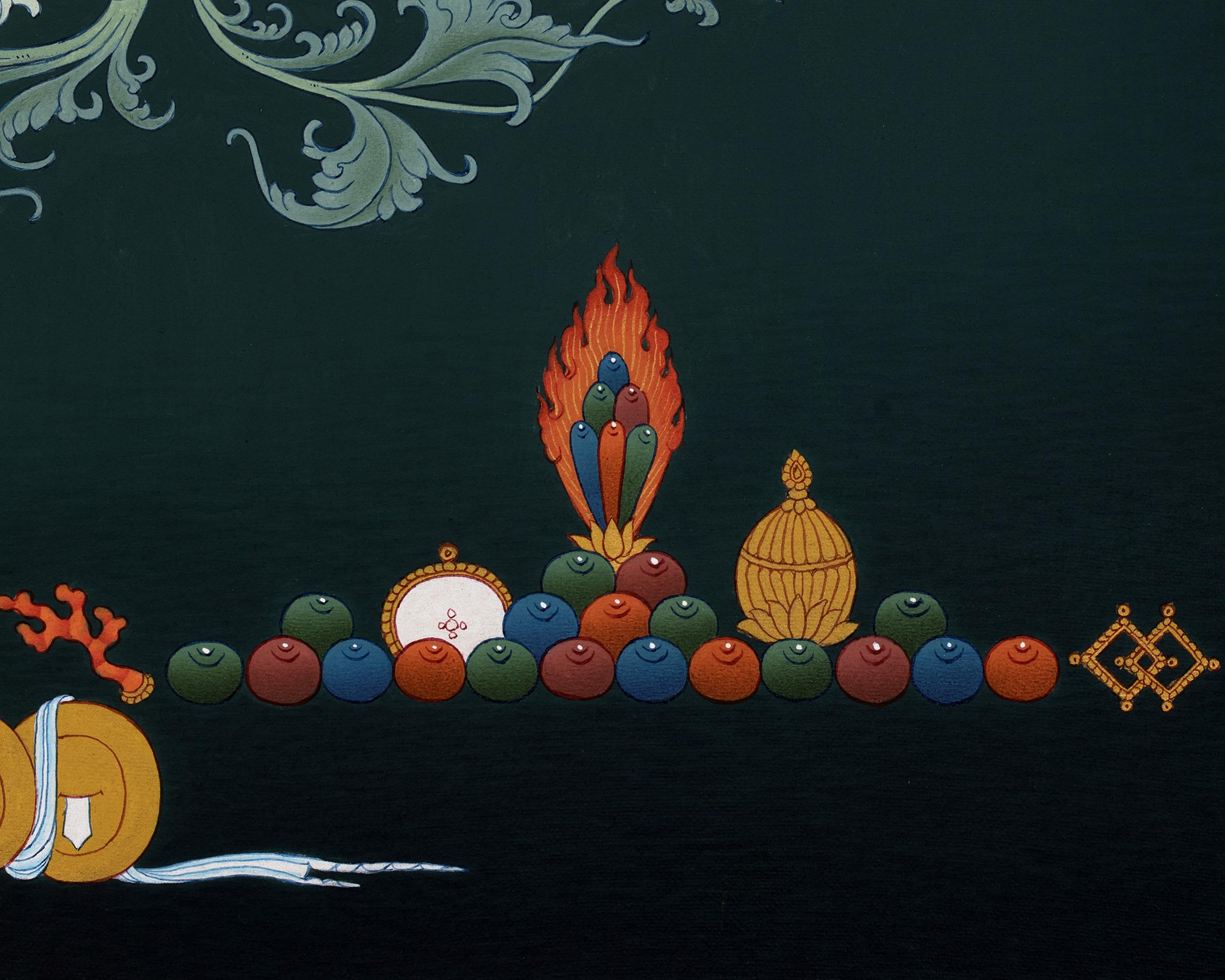 Green Tara  Thangka | Female Buddha Painting | With 24K Gold and Stone Colors