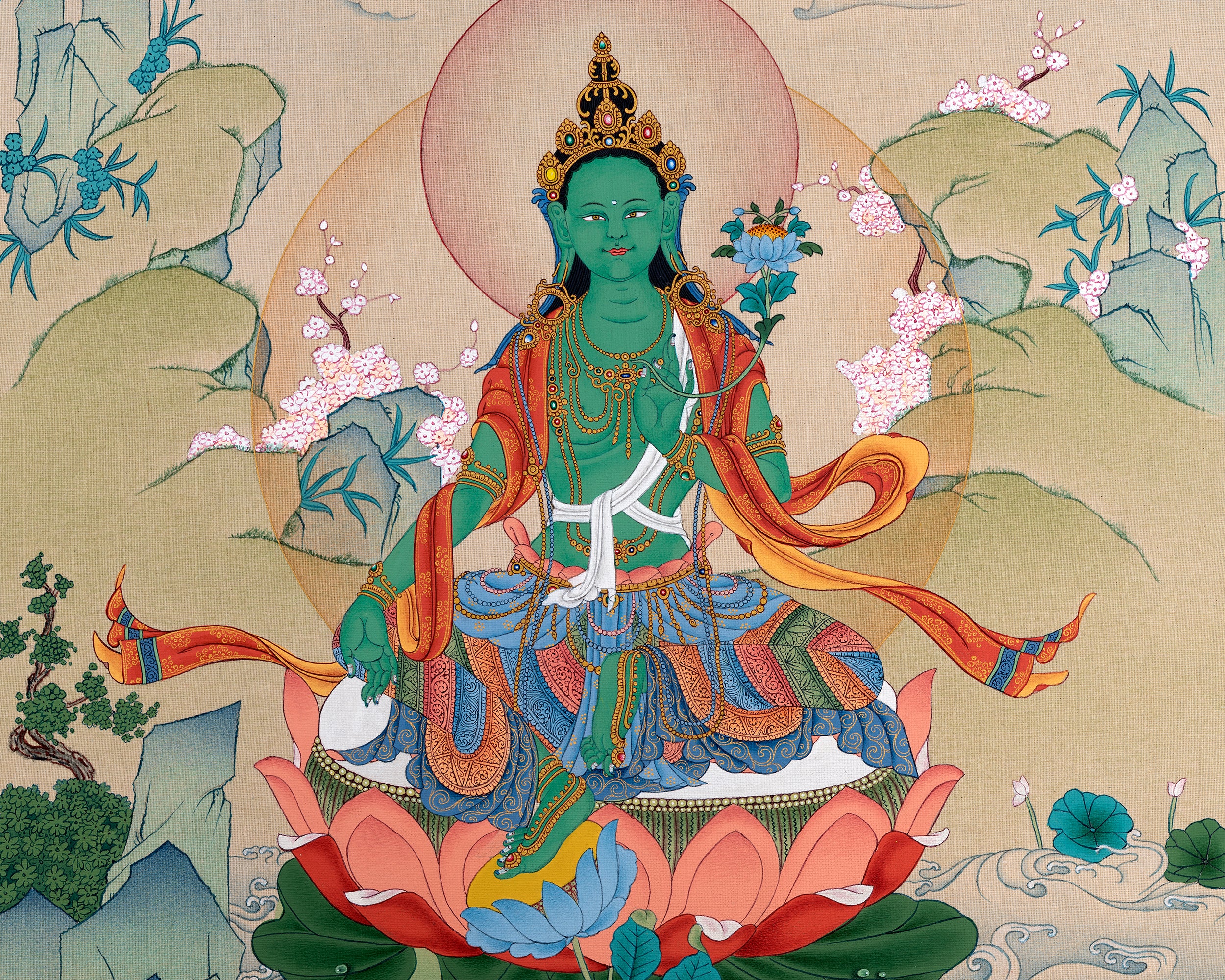 green tara thangka