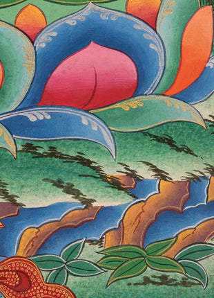 Serenity Embodied: Traditional Buddhist Art Wall Decor with Shakyamuni Buddha Thangka