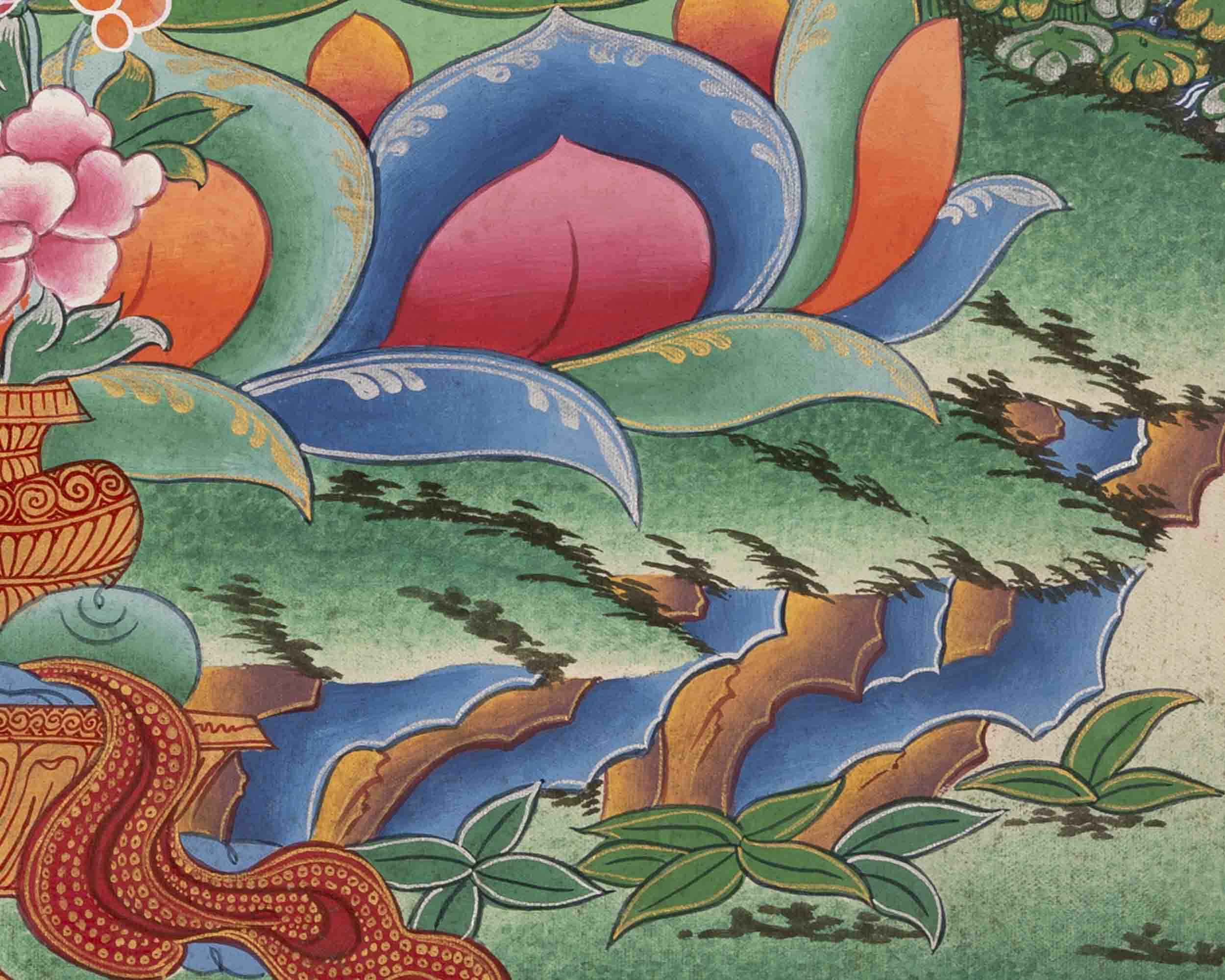 Serenity Embodied: Traditional Buddhist Art Wall Decor with Shakyamuni Buddha Thangka