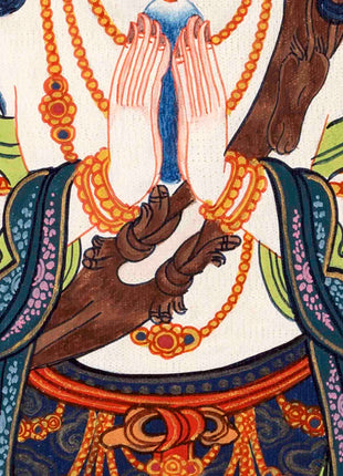 Avalokiteshvara Chenresig Thangka | Tibetan Traditional Painting | Wall Hanging Decors