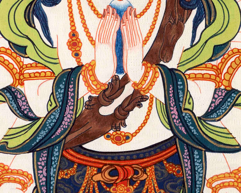 Avalokiteshvara Chenresig Thangka | Tibetan Traditional Painting | Wall Hanging Decors