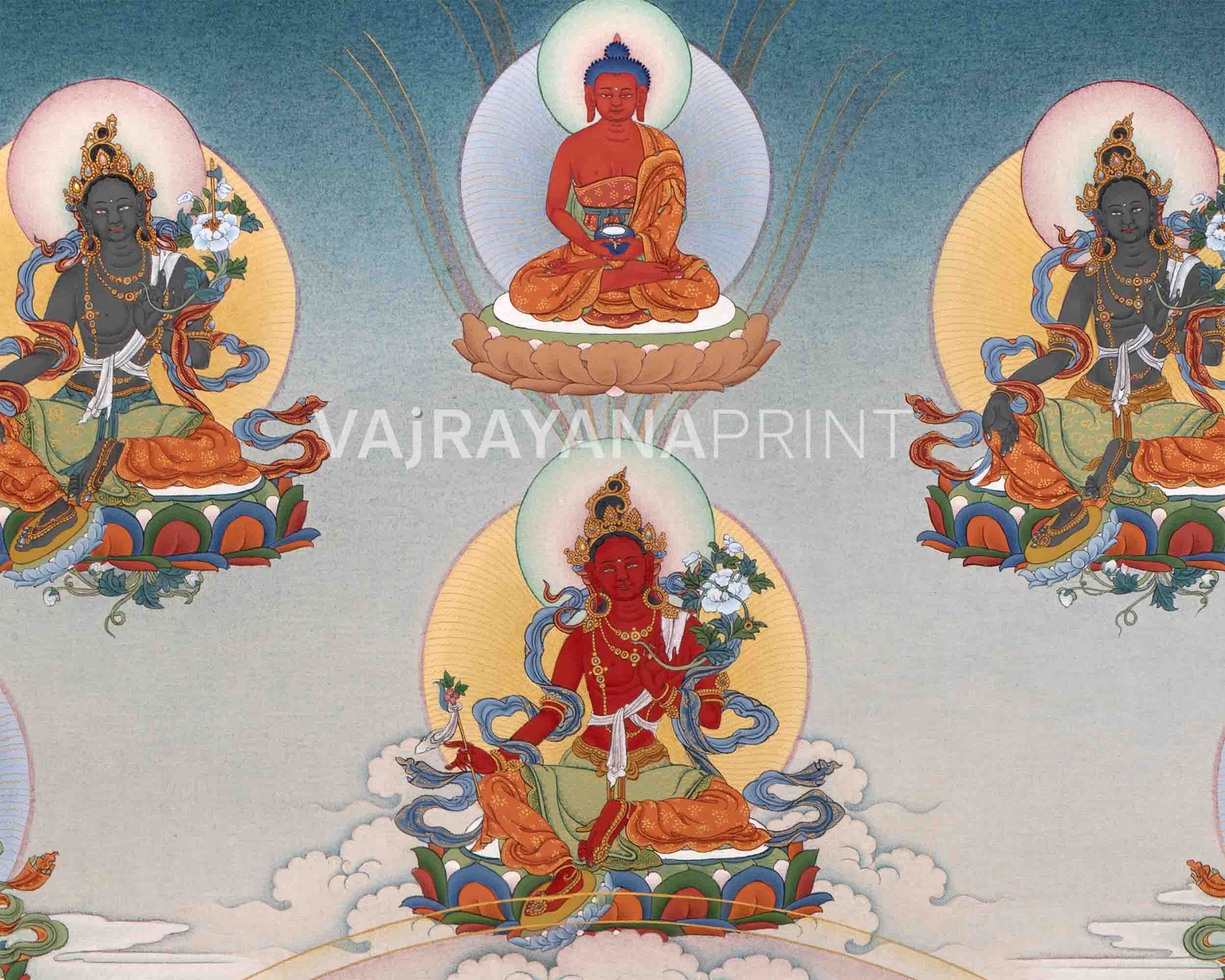 Traditionally Crafted Thangka Print For 21 Tara Praise | Tibetan Thangka Print For Mindfuless | Tibetan Buddhism Art