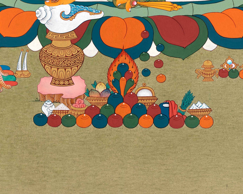 Dzambhala Tibetan Thangka | Traditionally Hand Painted Art