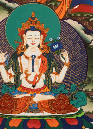 Buddhist Green Tara Thangka | Handpainted Artworks | Wall Decors