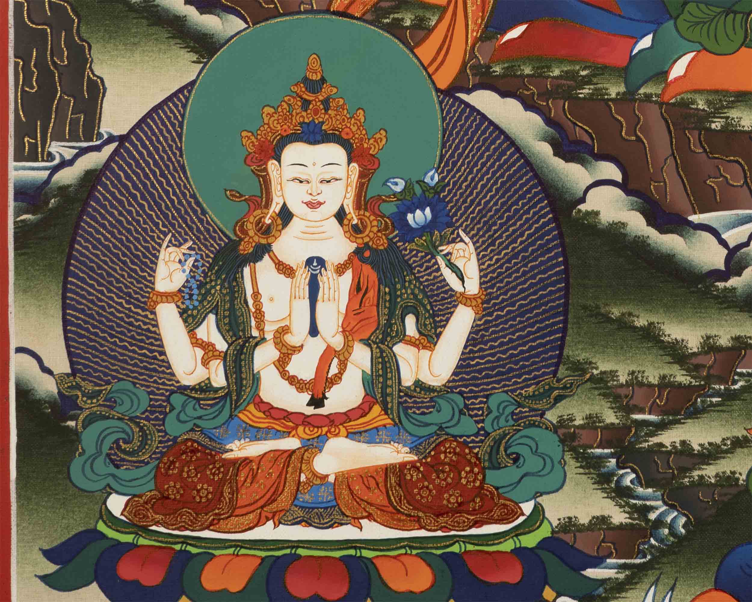 Buddhist Green Tara Thangka | Handpainted Artworks | Wall Decors