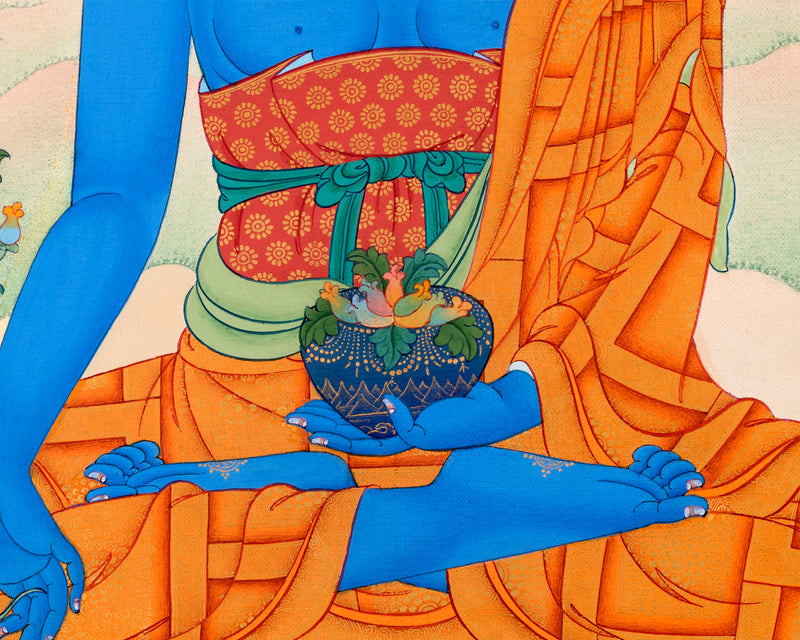 Beautiful Medicine Buddha Thangka | Healer Of All | Buddhist Art
