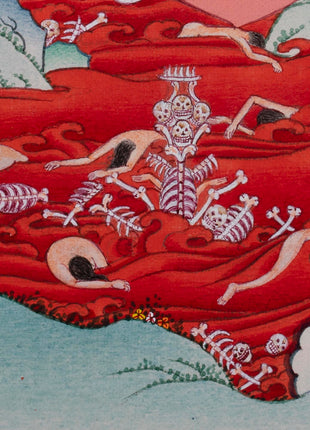 The Dancing Couple Citipati Thangka | Wrathful Lord of Charnel Ground