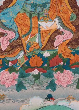Traditional Tibetan Thangka For Padmasambhava Mantra Practice | Lotus Born Guru Rinpoche Art
