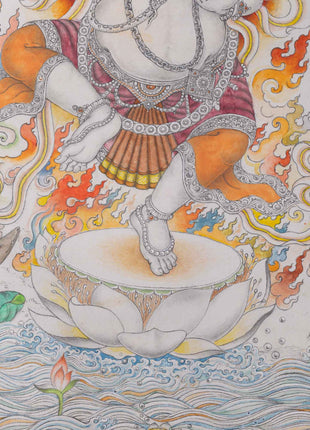 Jai Ganesh Aarti Print As Spiritual Room Decor  | Deity Of Remover Of The Obstacles