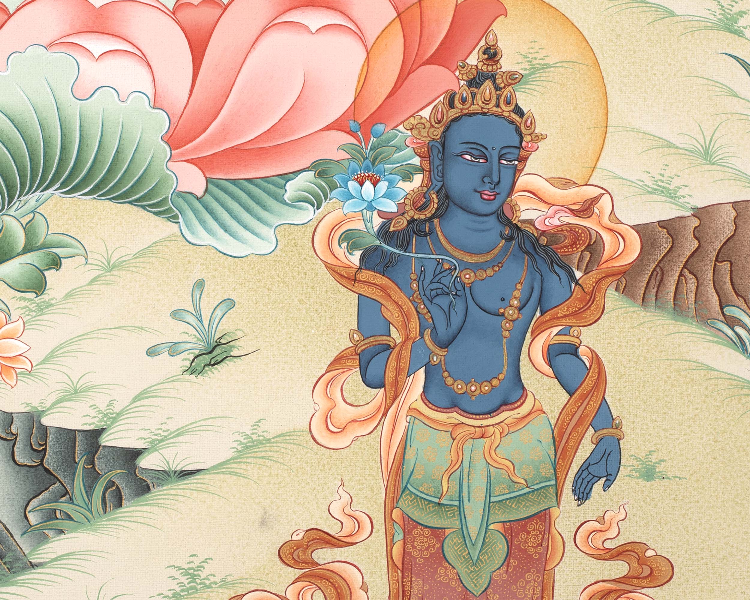 Bodhisattva Manjushree Print | Wall Hanging Thangka