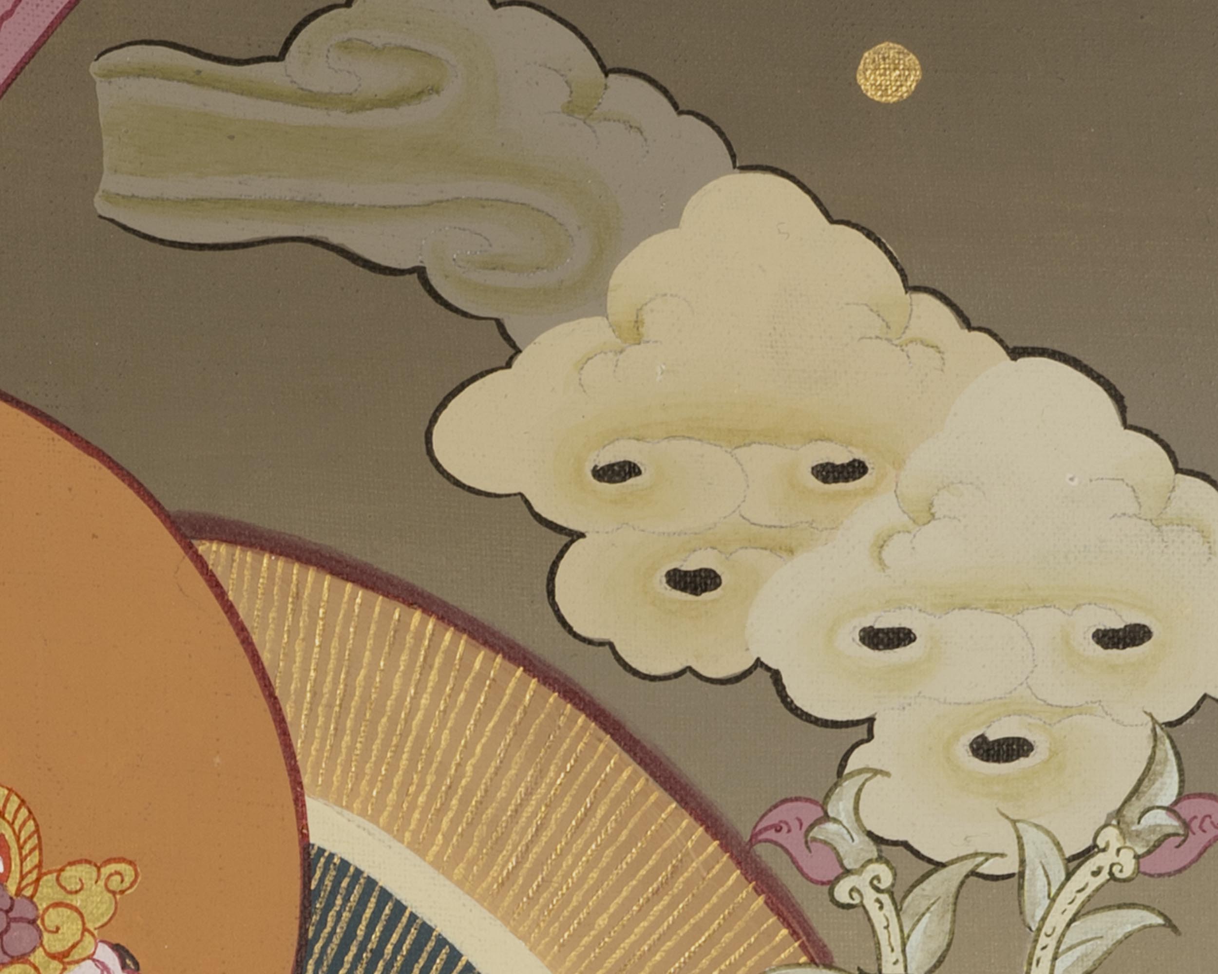 Yellow Dzambala Thangka | Kubera Tibetan Buddhist Thangka