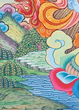 Handpainted Ganesh Thangka | Tibetan Religious Art