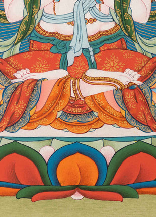 4 Armed Avalokiteshvara Thangka | High-Quality Tibetan Art