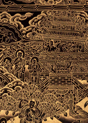 Gold Style Buddha Life Story Thangka | Religious Art | Wall Decors
