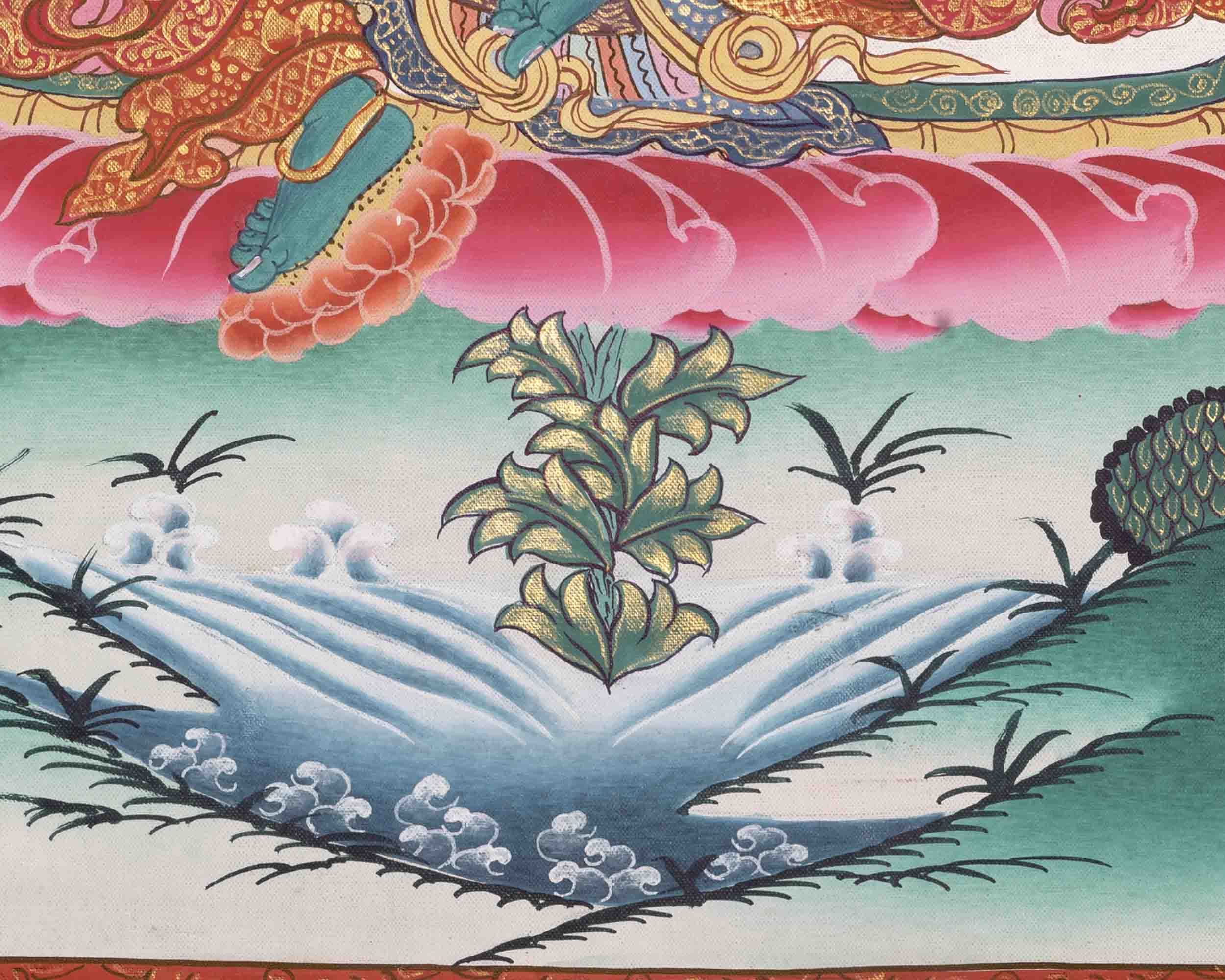 Green Tara Thangka | Religious Buddhist Art | Wall Decors