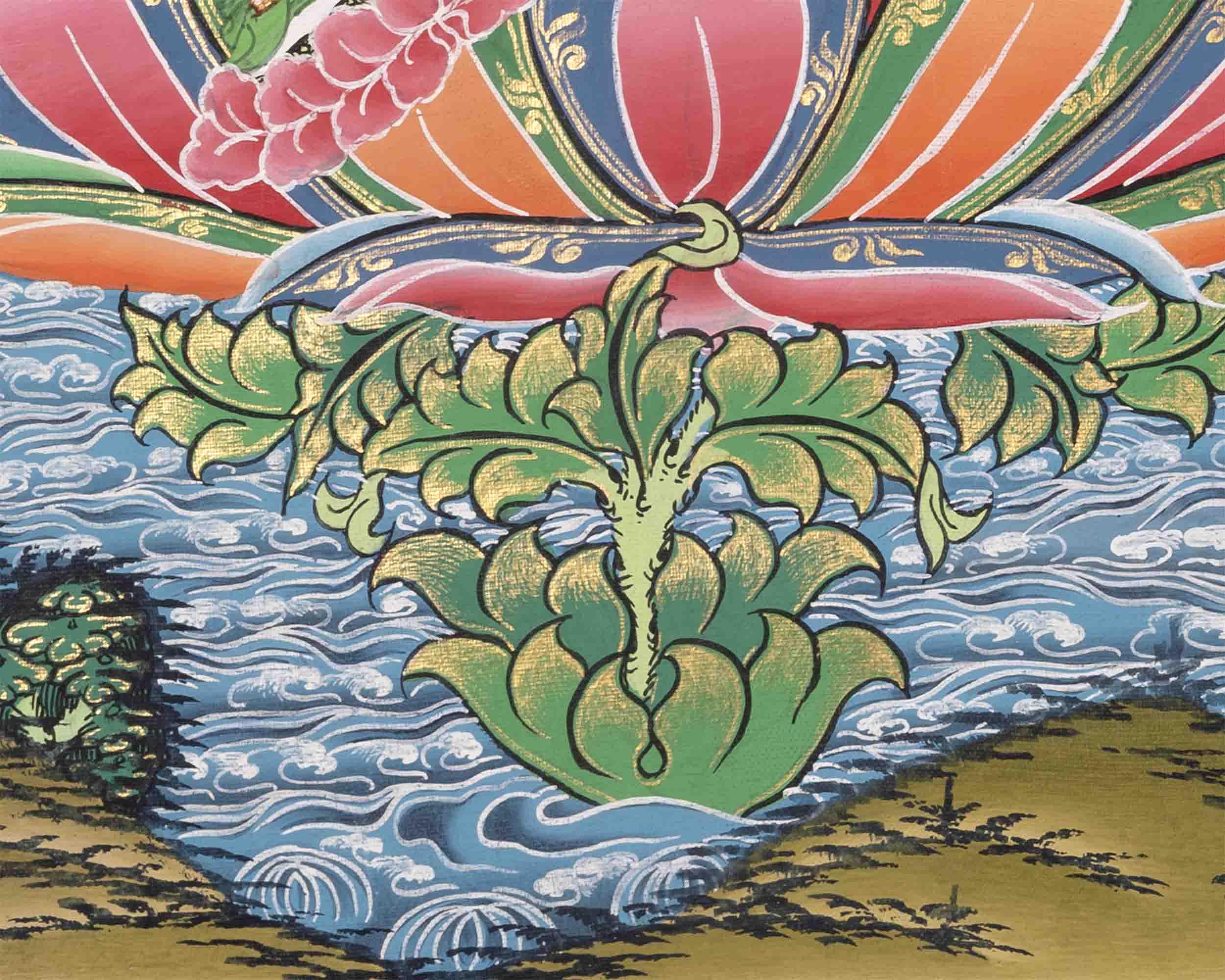 Green Tara Thangka | Traditional Tibetan Art | Religious Wall Decor